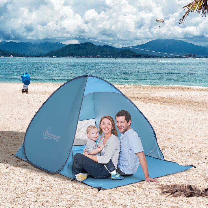 Tenda de campismo para praia Camping Picnic Azul - Poliéster e Aço - 150x200x115 cm