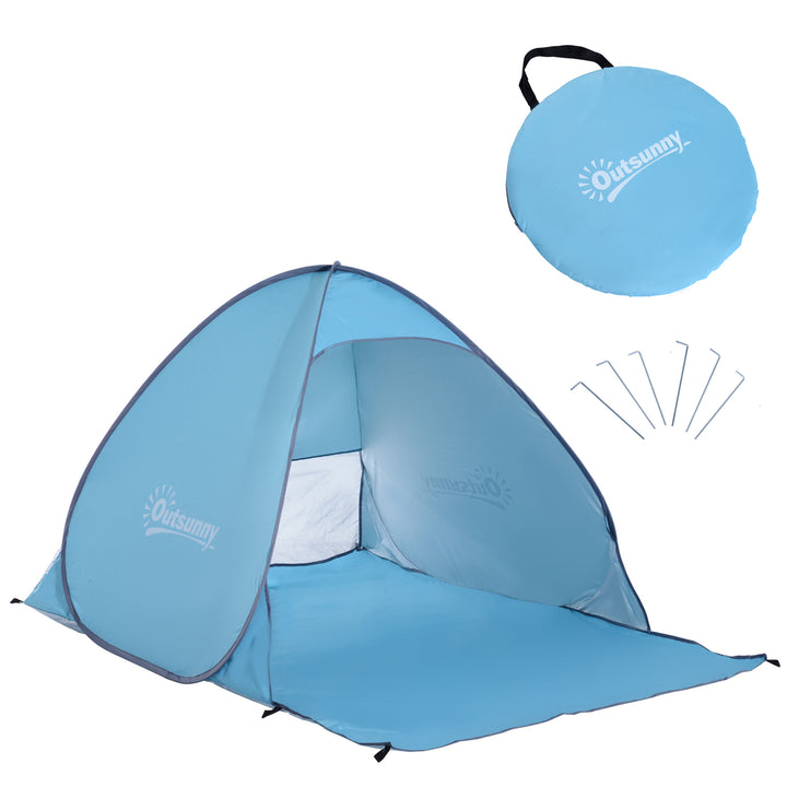 Tenda de campismo para praia Camping Picnic Azul - Poliéster e Aço - 150x200x115 cm