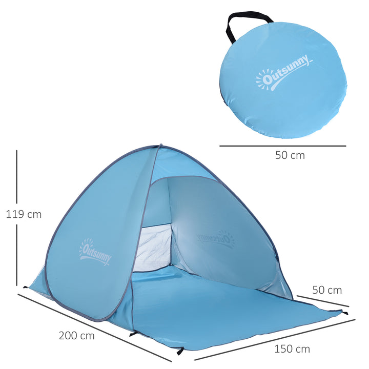 Tenda de campismo para praia Camping Picnic Azul - Poliéster e Aço - 150x200x115 cm