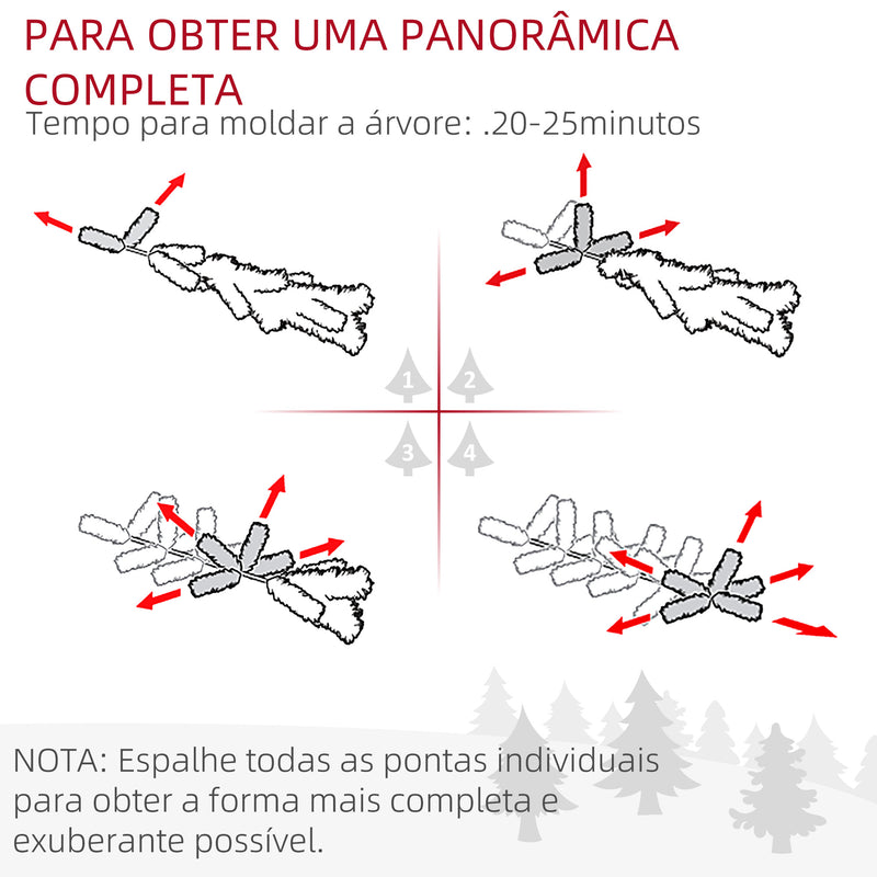 Árvore de Natal Artificial 195 cm Árvore de Natal com 556 Ramos Árvore de Natal Estreita Slim com 25 Pinhas Base Dobrável Ø54x195 cm Verde