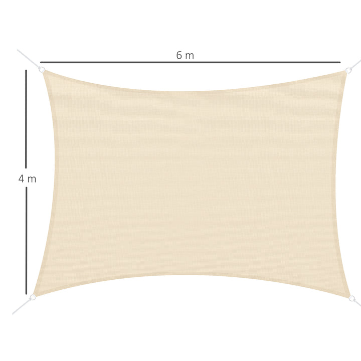 Toldo Vela quadrado 4x6m Proteção UV Poliéster para Patio Terraço Jardím Resistente a água Branco