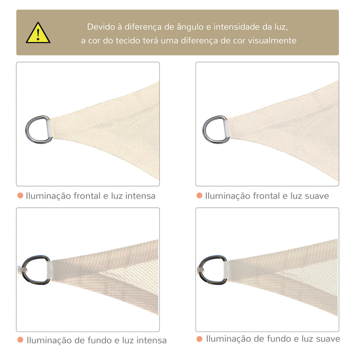 Toldo Vela quadrado 4x6m Proteção UV Poliéster para Patio Terraço Jardím Resistente a água Branco