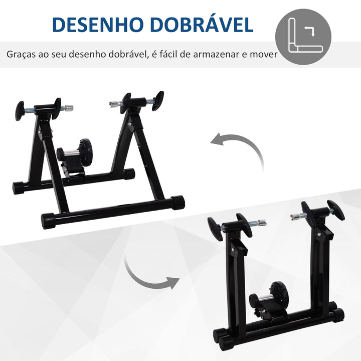Bicicleta de Treinamento com Rolo Que Dobra Resistência Ajustável Treinador de Ciclismo Aço Bicicleta Interior