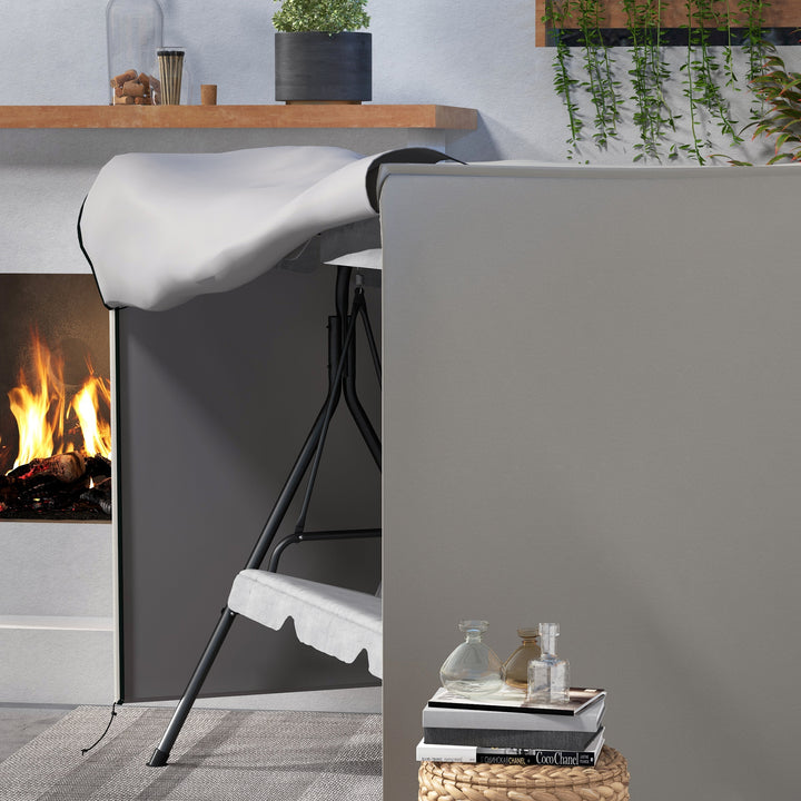 Capa para Móveis de Jardim Capa Protetora para Baloiços de Exterior com Fecho de Correr 205x124x164 cm Cinza Claro