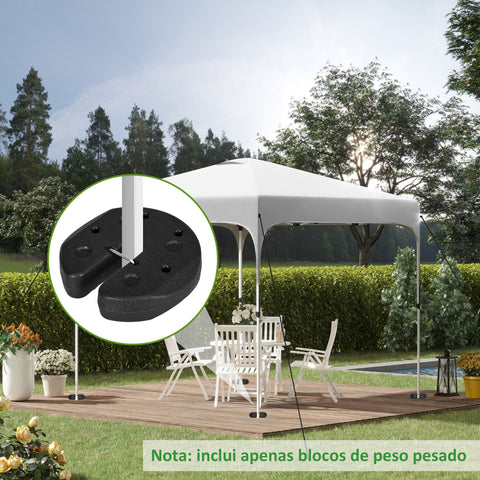 Conjunto de 4 Pesos para Tendas Dobráveis Pesos para Pérgola Preenchidos com Cimento Bases para Toldo Pérgola Ø22x5,5 cm Preto
