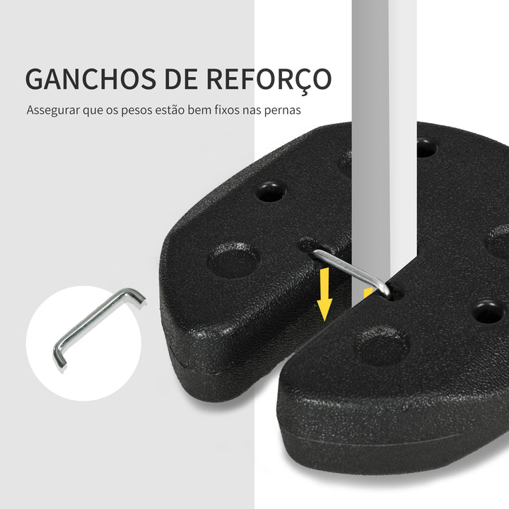 Conjunto de 4 Pesos para Tendas Dobráveis Pesos para Pérgola Preenchidos com Cimento Bases para Toldo Pérgola Ø22x5,5 cm Preto