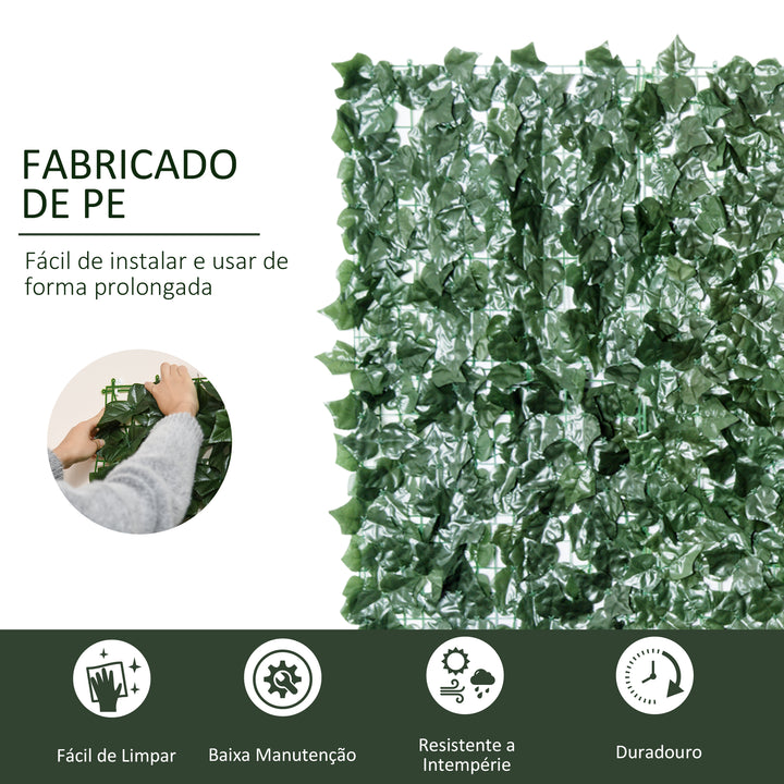 Vedação Artificial em Rolo 3,1,5m Vedação de Privacidade para Balcão Jardim Exterior Planta Decorativa de Parede PE Verde