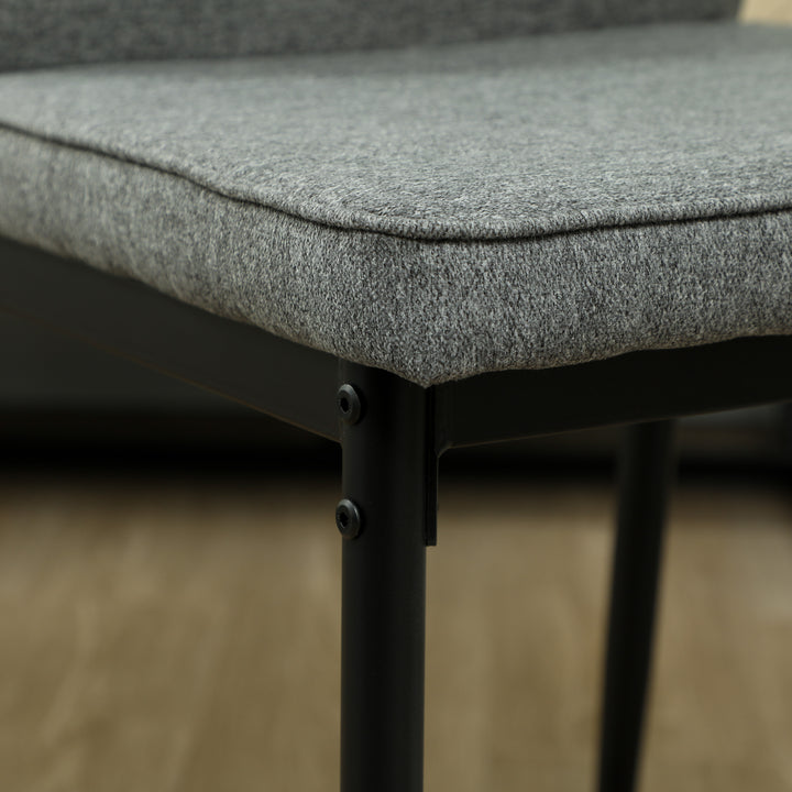 Conjunto de 2 Cadeiras de Jantar Modernas Cadeiras de Cozinha com Assento Acolchoado e Estofado Encosto Curvo Pés de Aço para Sala Quarto 45x57x86 cm Cinzento