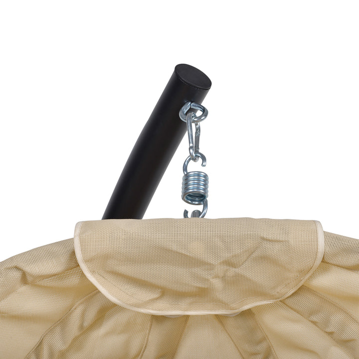 Cadeira Suspensa Tipo Ovo com Suporte Baloiço de Jardim com Cesto Dobrável e Almofada Baloiço Suspenso para Interior e Exterior Suporta até 120 kg Caqui