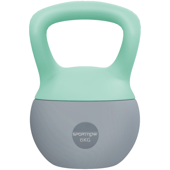 Kettlebell de 6 kg Pesa Russa Preenchida de Areia Metálica e Alça Antiderrapante para Treino de Musculação em Casa Ginásio 19x19x28 cm Cinzento