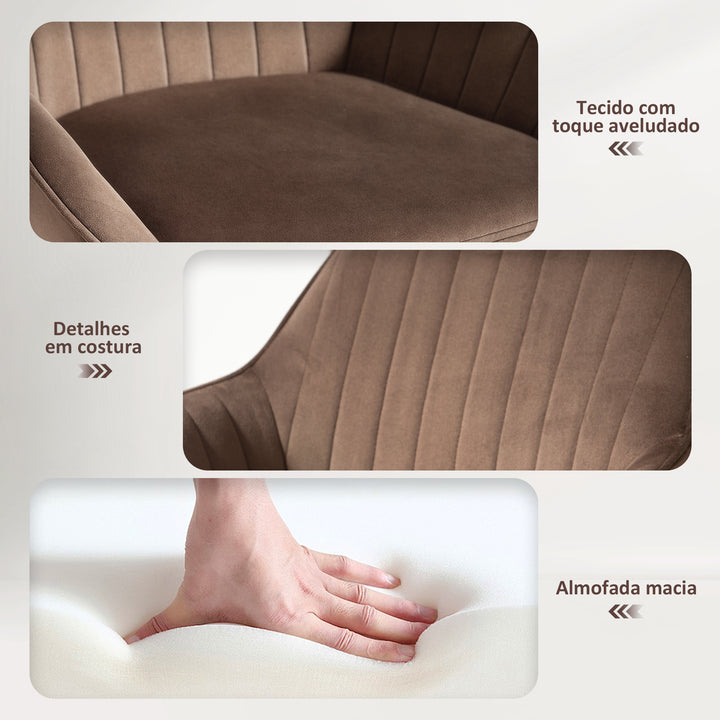 Conjunto de 2 Bancos de Bar Giratórios Bancos Altos de Cozinha com Altura Ajustável 87-107 cm Cadeiras Altas de Cozinha Estofadas em Veludo Encosto e Apoio para Pés Marrom