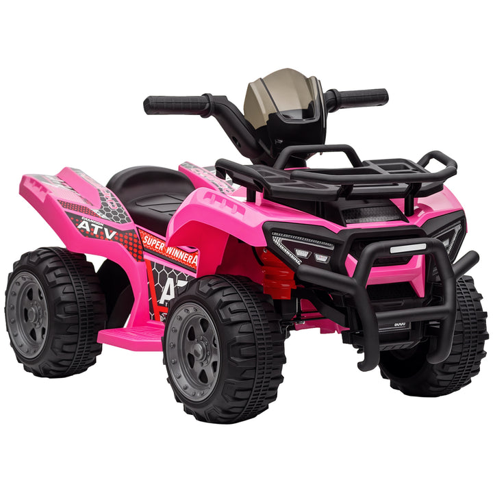 Quadriciclo Elétrico para Crianças de 18-36 Meses Veículo Elétrico a Bateria 6V Infantil com Faróis LED Velocidade 2km/h 66x44x42cm Rosa
