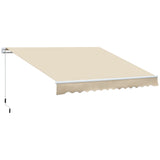 Toldo Manual Retrátil 350x250 cm Toldo para Varanda com Manivela de Metal Impermeável e Anti-UV Toldo Enrolável de Exterior para Jardim Terraço Janelas Creme