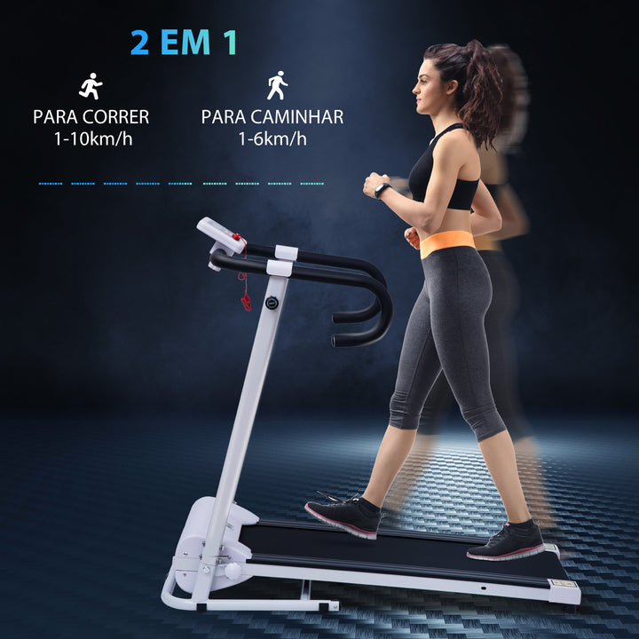 Passadeira Dobrável e Elétrica de 500W para Fitness 1-10Km/h com Visor LCD e Carga Máx. 110kg 125x61x118cm