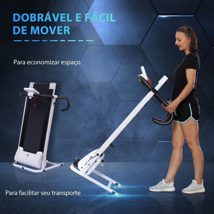Passadeira Dobrável e Elétrica de 500W para Fitness 1-10Km/h com Visor LCD e Carga Máx. 110kg 125x61x118cm