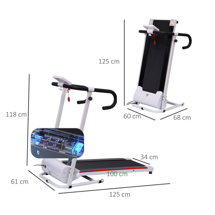Passadeira Dobrável e Elétrica de 500W para Fitness 1-10Km/h com Visor LCD e Carga Máx. 110kg 125x61x118cm