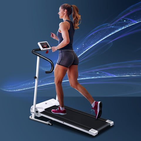Passadeira Dobrável e Elétrica de 500W para Fitness 1-10Km/h com Visor LCD e Carga Máx. 110kg 125x61x118cm