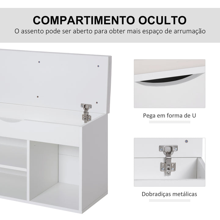 Banco Zapatero de Entrada para Armazenamento com Gaveta e Prateleira e 1 Almofada de Madeira Muito Moderna 80x30x47cm