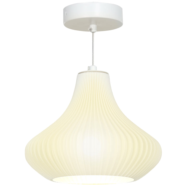 Candeeiro Suspenso Moderno Candeeiro de Teto com Ecrã de Impressão 3D Iluminação para Sala de Jantar Cozinha Sala de Estar Bar Restaurante Ø22x18 cm Branco