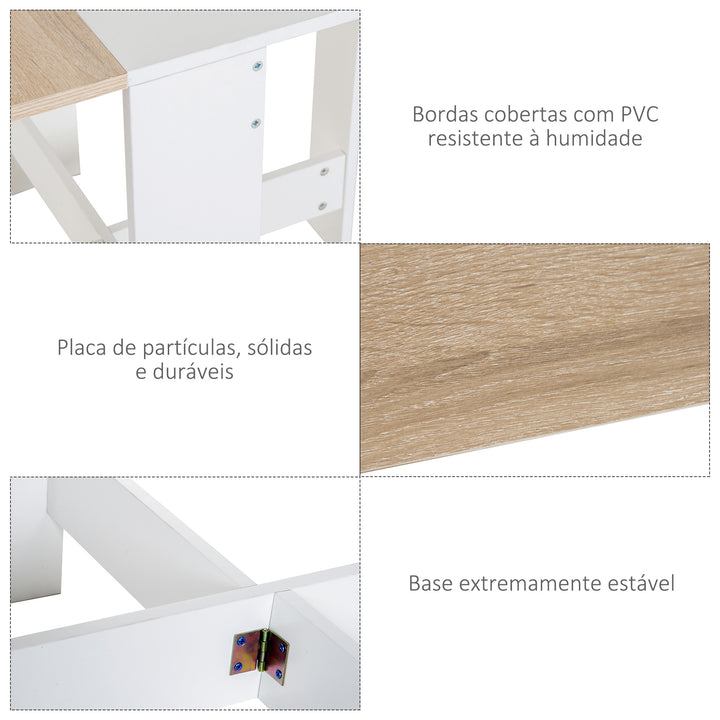 Mesa Dobrável Cozinha Sala de estar Mesa de apoio com 2 Abas Rebatíveis Economiza Espaço Design Moderno 103x76x73,5 cm Madeira