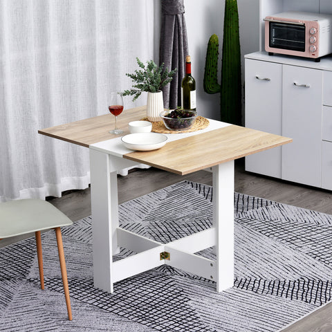 Mesa Dobrável Cozinha Sala de estar Mesa de apoio com 2 Abas Rebatíveis Economiza Espaço Design Moderno 103x76x73,5 cm Madeira
