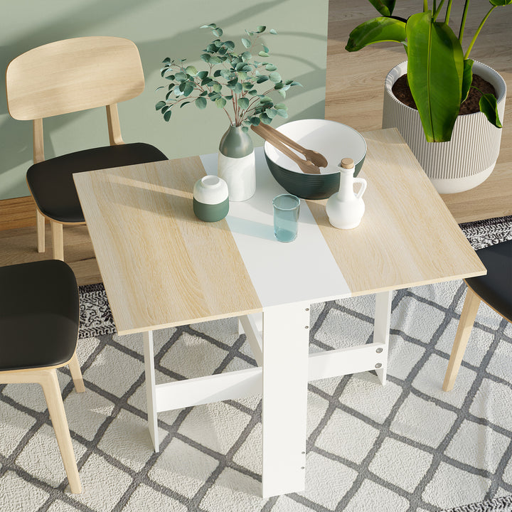 Mesa Dobrável Cozinha Sala de estar Mesa de apoio com 2 Abas Rebatíveis Economiza Espaço Design Moderno 103x76x73,5 cm Madeira