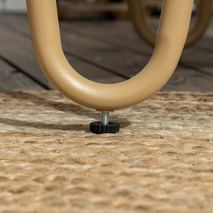 Conjunto de Jardim de 4 Peças em Vime Sintético com 2 Poltronas 1 Sofá de 2 Lugares 1 Mesa de Centro e Almofadas Natural e Cinza