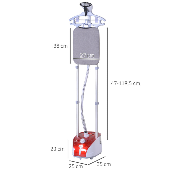 Escova de vapor de roupas temperatura 1800W ajustável a 11 níveis Barra dupla vertical com tanque de 2L em 38s de aquecimento