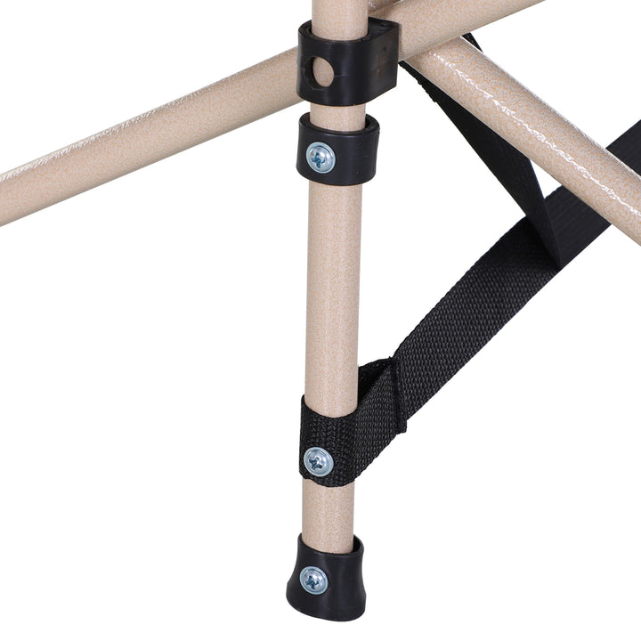 Cama de Campismo Dobrável Cama de Campismo com 1 Bolso Lateral Bolsa de Transporte e Estrutura de Aço Carga Máxima 150 kg para Praia Trilha 190x68x52 cm Preto
