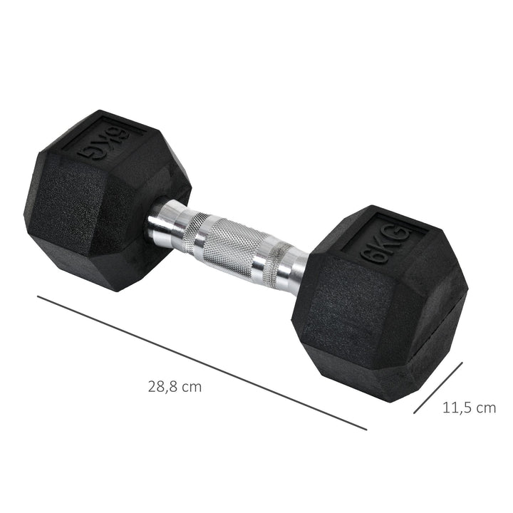 Conjunto de Halteres 12 kg com Barra Metálica e Cabeça Hexagonal Conjunto Pesos para Treino em Casa Ginásio 28,8x11,5 cm Preto e Prata
