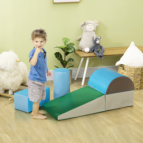 Conjunto de 5 Blocos de Psicomotricidade para Crianças Blocos de Construção Figuras de Construção Brinquedo de Aprendizagem para Escalar Gatear Multicor