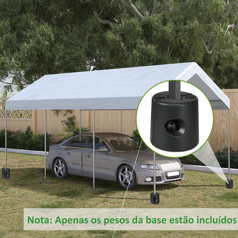 Conjunto de 4 Pesos para Tendas Dobráveis Suportes Enchivel com 9,5 kg de Água ou 12 kg de Areia com Maçanetas de Fixação Ø24x25,5 cm Preto