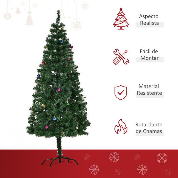Árvore de Natal com enfeites 180cm Altura