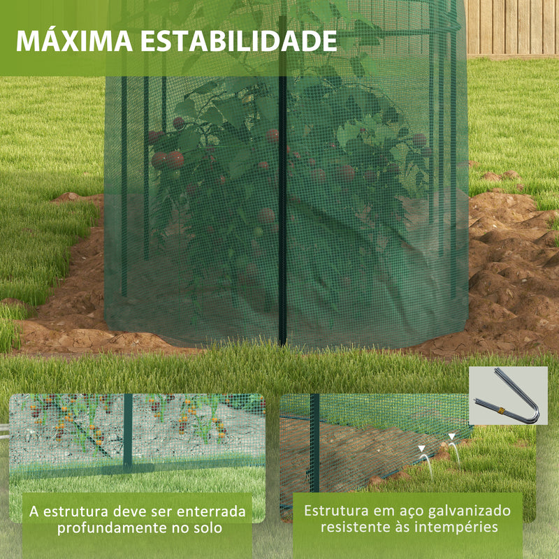 Estufa de Jardim Estufa para Plantas Estufa de Exterior com Porta com Fecho de Correr e Estrutura de Aço para Jardim, Terraço e Pátio 300x100x150 cm Verde