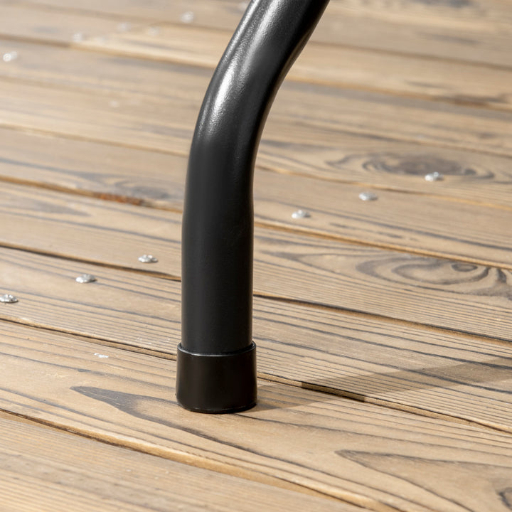 Mesa Dobrável de Jardim Retangular Portátil 180x75,5x73 cm Mesa de Refeição de Exterior em Aço e HDPE com Alça de Transporte para 6 Pessoas Carga 100 kg Cinza Escuro