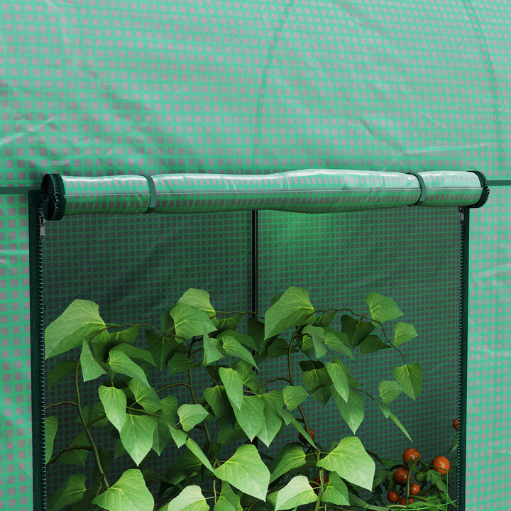 Estufa Pequena Estufa de Exterior com Porta Dupla com Fecho de Correr e Cobertura de PE para Cultivar Plantas Flores 200x100x178 cm Verde