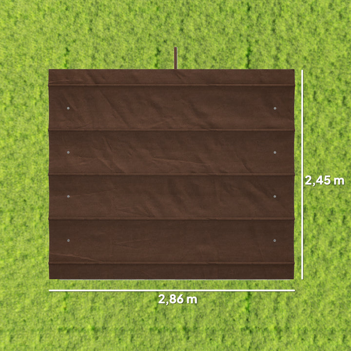 Telhado de Pérgola 3x2,5 m Telhado de Reposição Retrátil para Estrutura de Pérgola de 3x2 m, UV30+ Tecido Apenas para Pérgola com 8 Orifícios de Drenagem Castanho