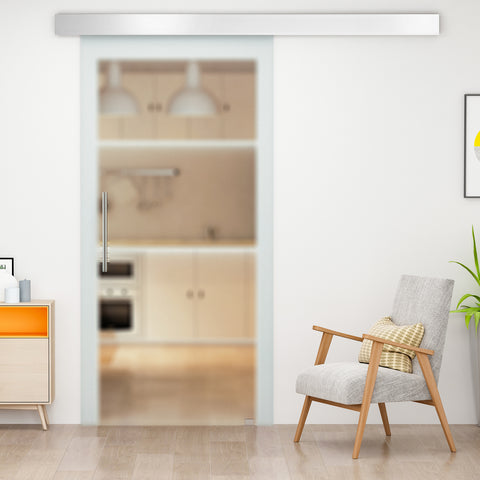 Porta de Correr traslúcido de Vidro Sem Obra - Vidro com 8 mm de Espessura - 205 x 77,5 cm