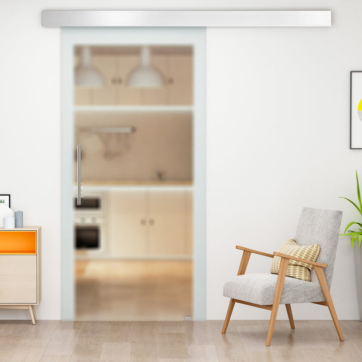 Porta de Correr traslúcido de Vidro Sem Obra - Vidro com 8 mm de Espessura - 205 x 77,5 cm