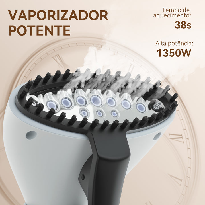 Ferro de Engomar a Vapor para Roupa 1800W Temperatura Ajustável em 11 Níveis Ferro de Engomar Vertical com Barra Dupla Depósito de 2 L Aquecimento em 38s 35x25x47-118,5 cm Amarelo