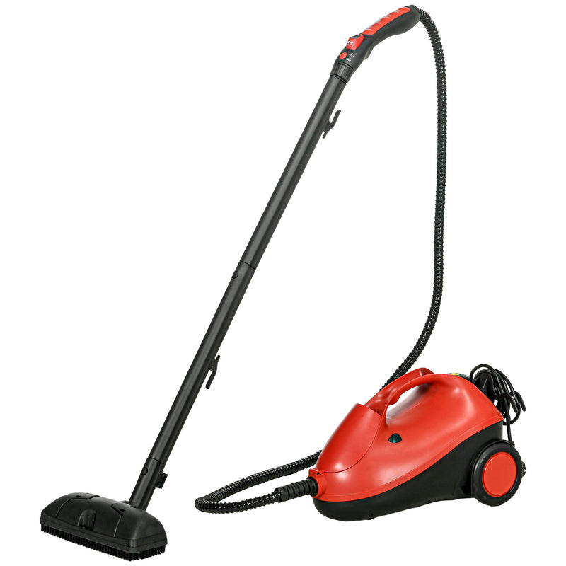 Máquina de Limpeza a Vapor 4 Bares Potência 2000W Máquina de Limpeza a Vapor Multiusos Depósito 2L Autonomia 35 min com 16 Acessórios 40x24x27,2 cm Vermelho