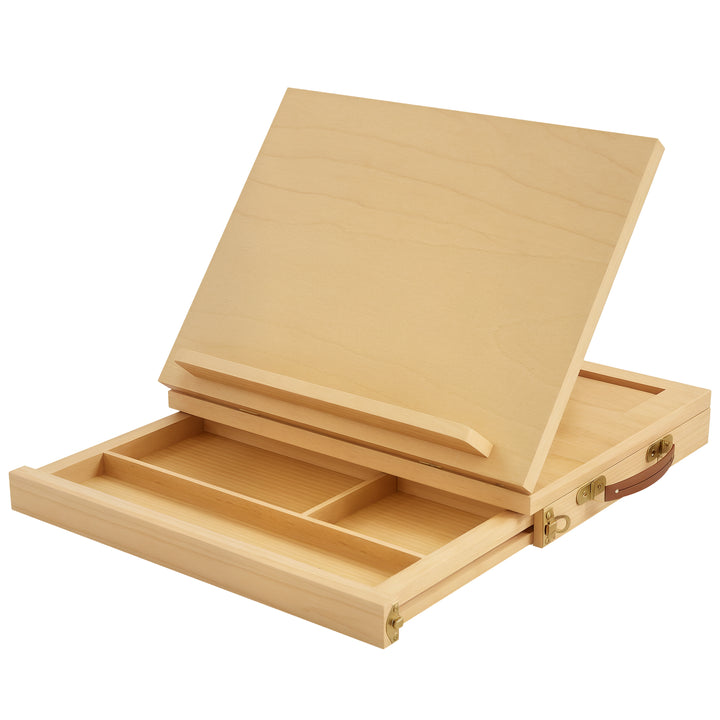 Cavalete de Mesa Ajustável Caixa Cavalete de Madeira de Faia com Gaveta de Armazenamento Cavalete de Desenho e Esboços Dobrável para Adultos Principiantes e Artistas 33,5x26x26 cm Madeira