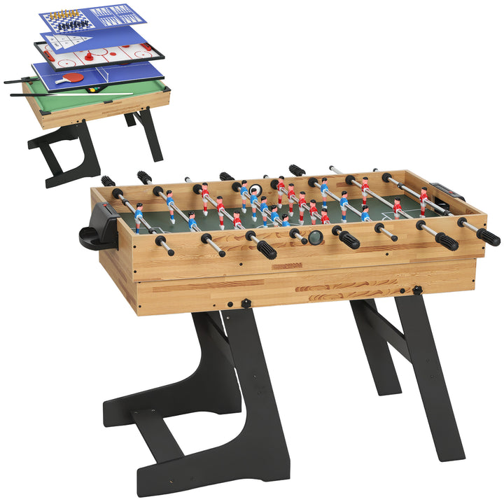 Mesa Multijogos Dobrável 13 em 1 Mesa de Jogo com Matraquilhos para Crianças Bilhar Ping Pong Hóquei Xadrez Damas Backgammon e Acessórios Diversão em Família para Adultos e Crianças