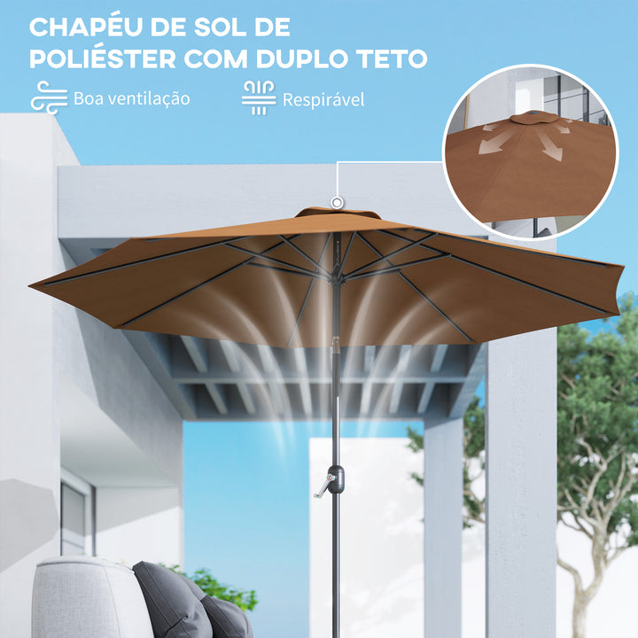Guarda-sol de Tecido Ângulo ajustável Café F 300x245 cm