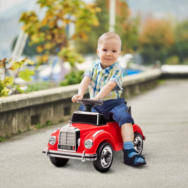 Carro Andador com Licença da Mercedes-Benz 300S Carro Andador para Crianças de 18-48 Meses com Armazenamento Volante Sistema Anti-Tombo Carga 25 kg 77,5x41,5x45 cm Vermelho