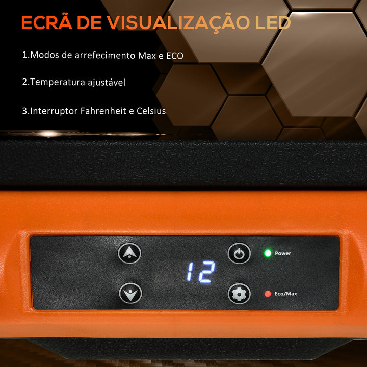 Geleira Portátil Elétrica 40L Geleira de Carro 12V/24V até -20°C Mini Geleira com Ecrã LED Tátil para Campismo Viagens 58,7x36,5x43,8 cm Preto
