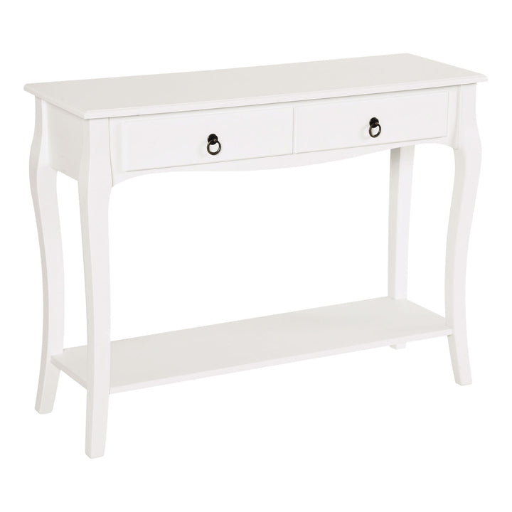 Mesa Consola tipo Aparador Móvel de Entrada com Gavetas e Estante 100x33x76cm Branco