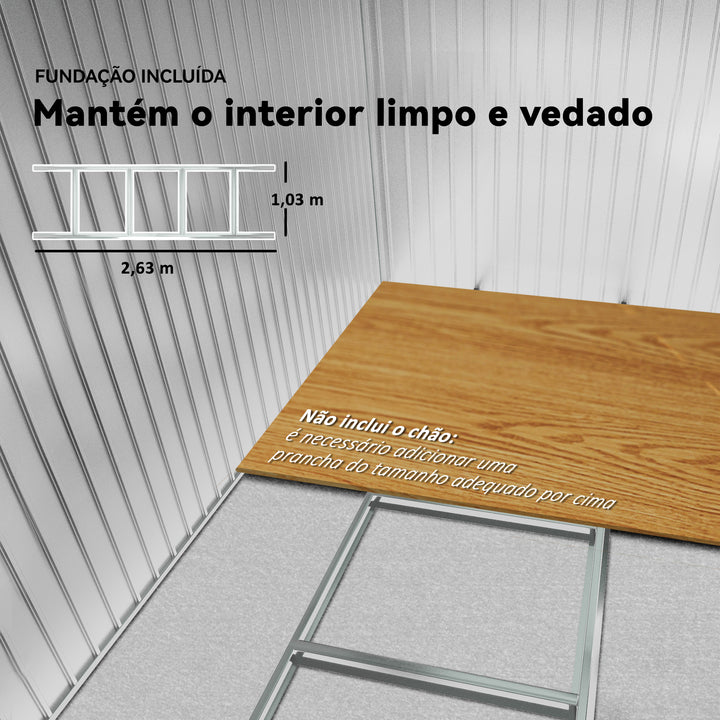 Galpão de Jardim Barracão Metálico Placa Verde para armazenar ferramentas 277x191x192cm Verde