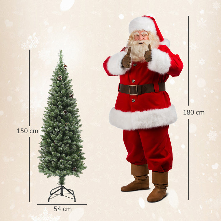 Árvore de Natal 150 cm Árvore de Natal Artificial com 395 Ramos e Suporte de Metal Árvore de Natal para Sala de Estar Interior Verde