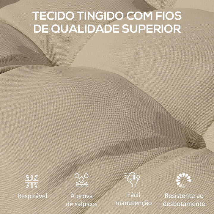 Conjunto de Almofadas para Cadeiras de Jantar 48x48x10 cm Jogo de 4 Peças Almofadas para Cadeiras de Jardim Impermeáveis e Anti-UV com 2 Fitas de Fixação Caqui